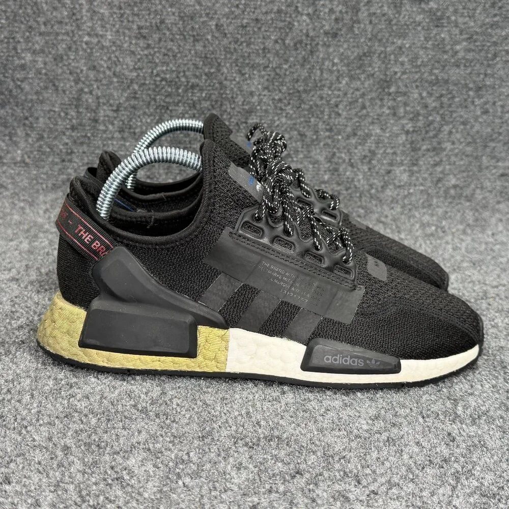 Adidas NMD R1 V2 Running Shoes Boys Size 6 Black Retro Athletic Training Sneaker